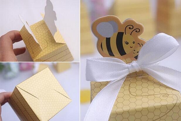 50 pcs Intresting Honeycomb Bee Nest Shape Paper Box Wedding Favor Boxes Gift Box Baby Shower Candy Boxes Special Event