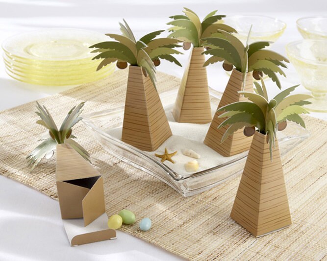 50 PCS Coconut Tree Candy Box Wedding Bavor Boac Party Baby Shower Bridal Shower Special Event Gift Box Choclate Box