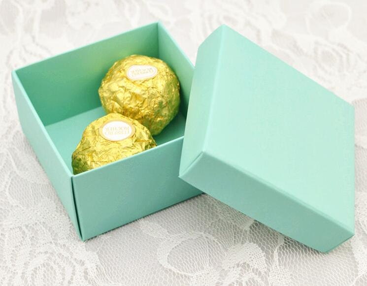 50-100pcs Turquoise Candy box Wedding favor boac Party Birthdays Gifts box paper box baby shower box