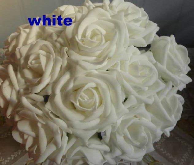 100 pcs PE Foam Rose Diam.7cm/2.76" Bridal Bouquet Wedding Decoration Floral Table Centerpiece Flowers