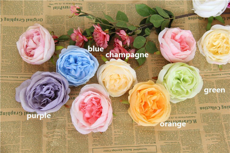 New Arrival 30pcs 10cm/3.9" Artificial Simulation Silk Peony Camellia Flower head DIY Wedding Rose Wall Christmas DIY Decoration Flowers