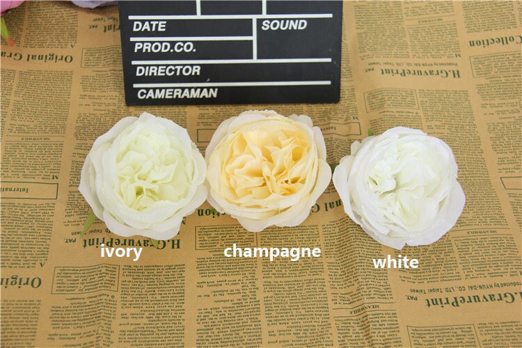 New Arrival 30pcs 10cm/3.9" Artificial Simulation Silk Peony Camellia Flower head DIY Wedding Rose Wall Christmas DIY Decoration Flowers
