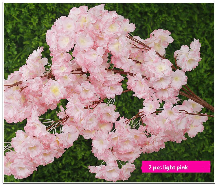 5 Stems Length 100cm/39.97" Artificial Simulation Silk Cherry Blossom Wedding Decoration Flowers Sakura Spring