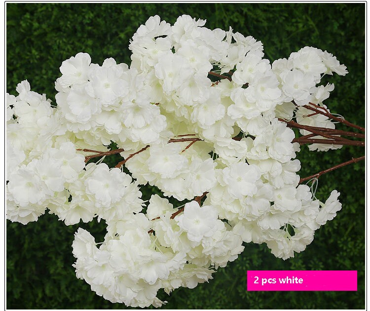 5 Stems Length 100cm/39.97" Artificial Simulation Silk Cherry Blossom Wedding Decoration Flowers Sakura Spring