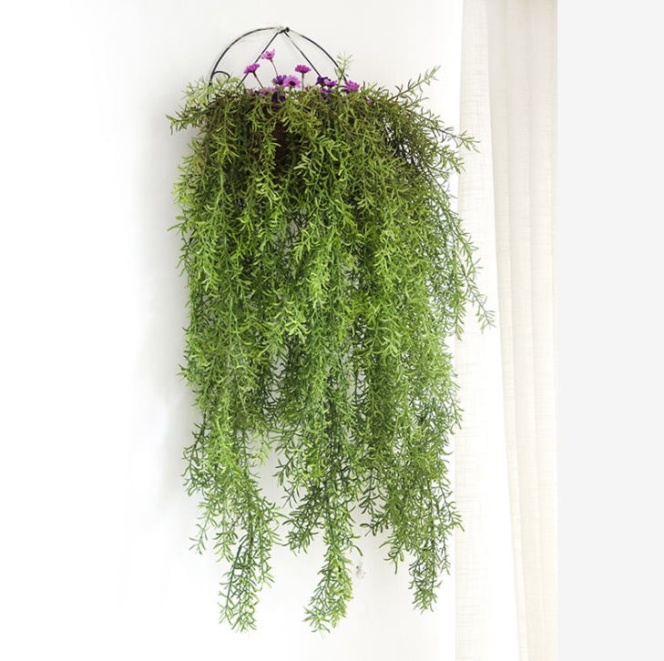 2 pcs Length 87cm/34.25" Artificial Simulation Pearl grass hanging basket flower vine plastic artificial plants Ivy Garland
