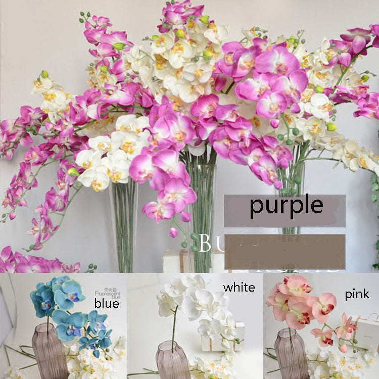 5 Stems Ivory Wedding Artificial Simulation Silk Orchids Wedding Customized Butterfly Orchid Phalaenopsis For Party Center Table Flower
