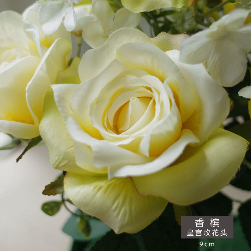 30 Heads Artificial Simulation Rose Flower Diam.9cm Silk Rose Head Wedding Party Decoration DIY Background Layout Flower Heads