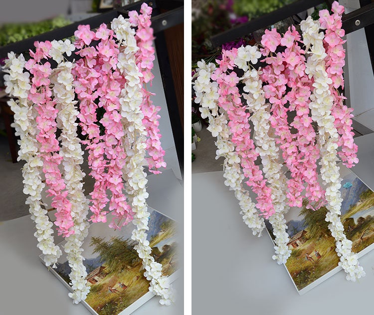 10 pcs Length 94cm/37" Wisteria Garland Hanging Flowers For Outdoor Wedding Ceremony Decor Silk Wisteria Vine Wedding Arch Floral Decora