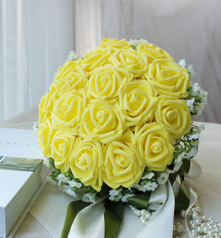 Hochzeitsstrauß, türkisfarbene Blumen, Brautstrauß, Mittelstücke, Dekorationen, Seidenband, künstliche Blumensträuße, 7 Farben erhältlich