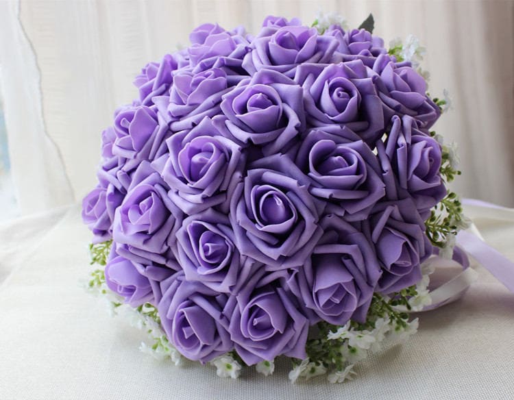 Hochzeitsstrauß, türkisfarbene Blumen, Brautstrauß, Mittelstücke, Dekorationen, Seidenband, künstliche Blumensträuße, 7 Farben erhältlich