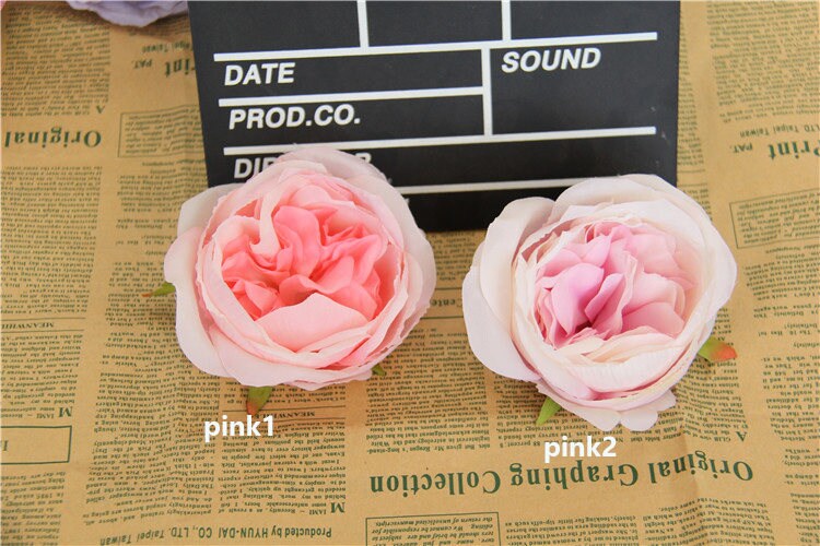 New Arrival 30pcs 10cm/3.9" Artificial Simulation Silk Peony Camellia Flower head DIY Wedding Rose Wall Christmas DIY Decoration Flowers