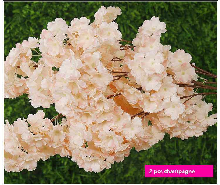 5 Stems Length 100cm/39.37" Artificial Simulation Silk Cherry Blossom Wedding Decoration Flowers Sakura Spring