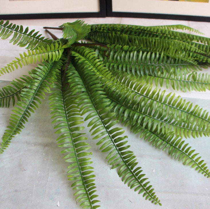 Boston Fern Plant 70cm/27.56"Artificial Simulation Persian Leaves Hanging Basket Greenery,Indoor/Outdoor Hanging Plant