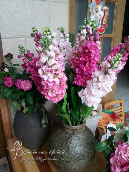 High Quality Hyacinth Flower Artificial Simulation Silk Violet Flower 5 Stems Wedding Home Decoration Flower Length 80cm/31.5"