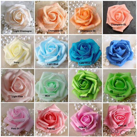100 PCS PE Foam Flowers Diam.6-7cm DIY Pomander Kissing Ball Foam Rose Heads Wedding Home Decorative Flowers Supplies