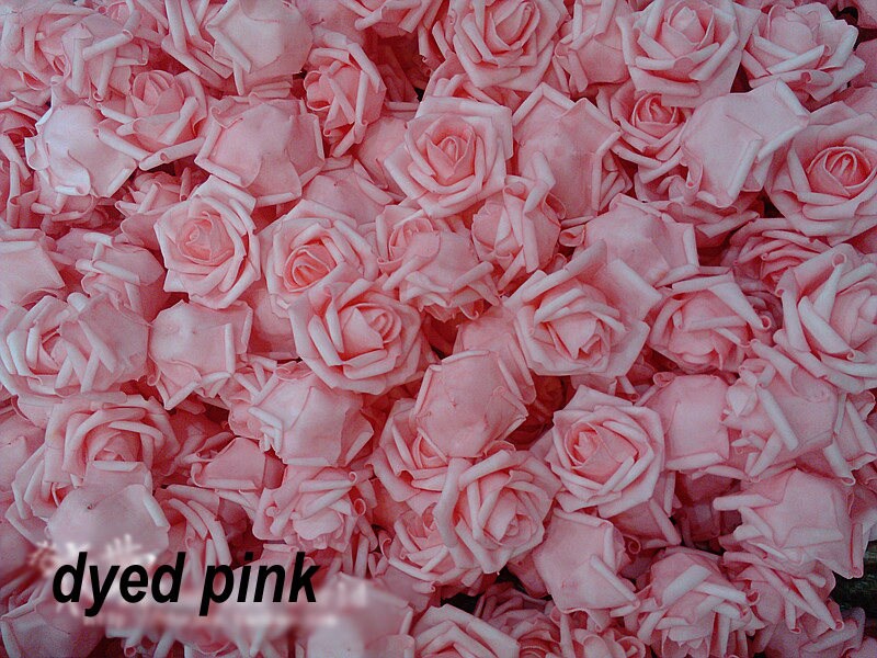 100 PCS PE Foam Flowers Diam.6-7cm DIY Pomander Kissing Ball Foam Rose Heads Wedding Home Decorative Flowers Supplies