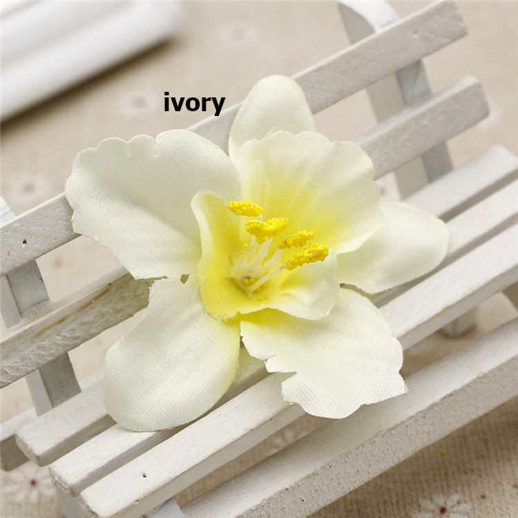 100Heads 7cm Thailand Orchids Silk Fabric Artificial Dendrobium Orchid Heads Orchids Arrangements Flower Hair Wreath Wedding Decoration