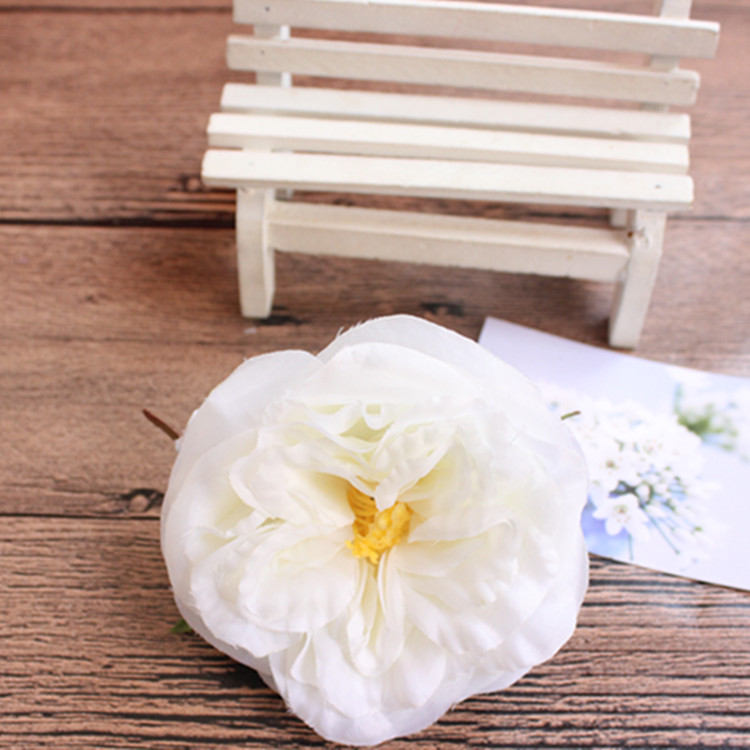 Wholesale 50Heads Wedding Flowers Artificial Simulation Silk Camellia Diam.7.5cm DIY Wedding Special Event Backdrop Layout Accessory Floral