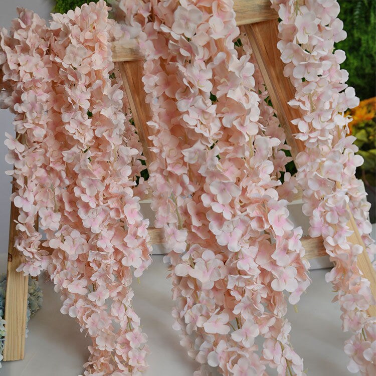 White Wisteria Garland 70" Hanging Flowers 5pcs For Outdoor Wedding Ceremony Decor Silk Wisteria Vine Wedding Arch Floral Decor No Leaves