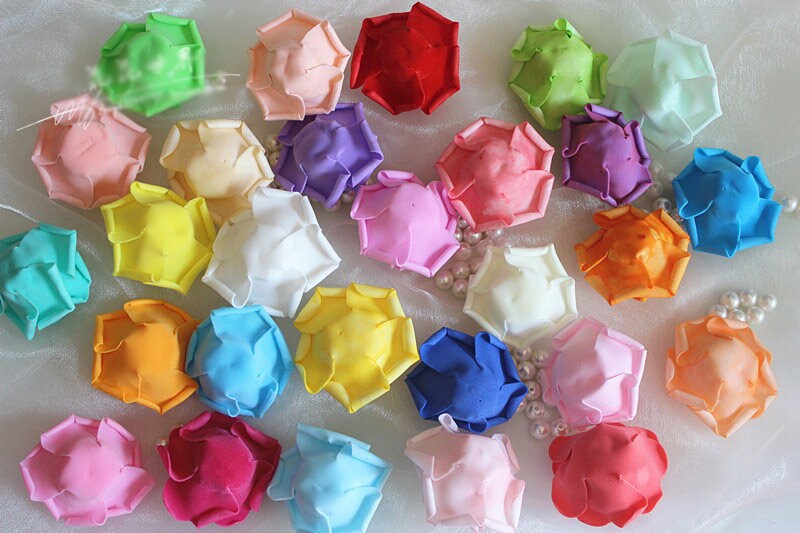 100 PCS PE Foam Flowers Diam.6-7cm DIY Pomander Kissing Ball Foam Rose Heads Wedding Home Decorative Flowers Supplies