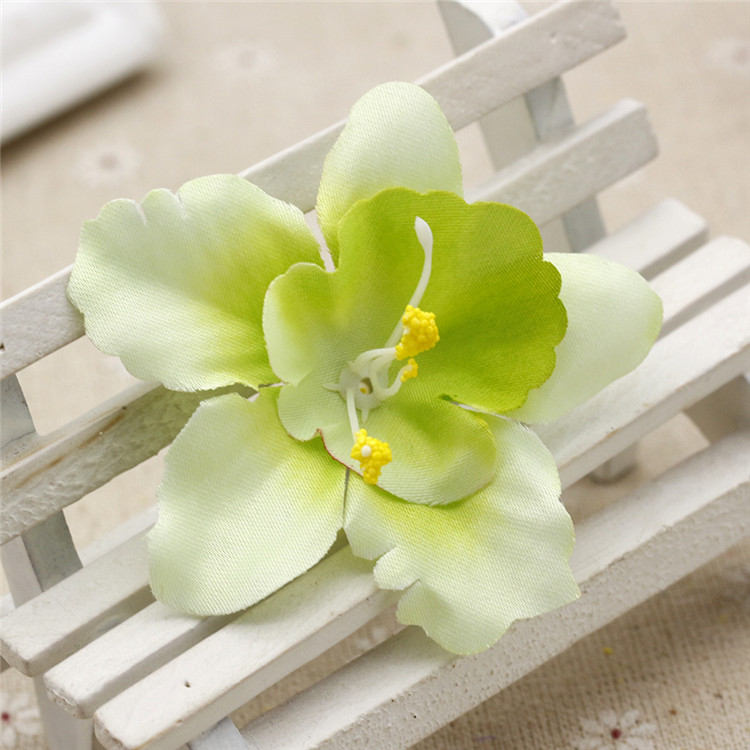 100Heads 7cm Thailand Orchids Silk Fabric Artificial Dendrobium Orchid Heads Orchids Arrangements Flower Hair Wreath Wedding Decoration