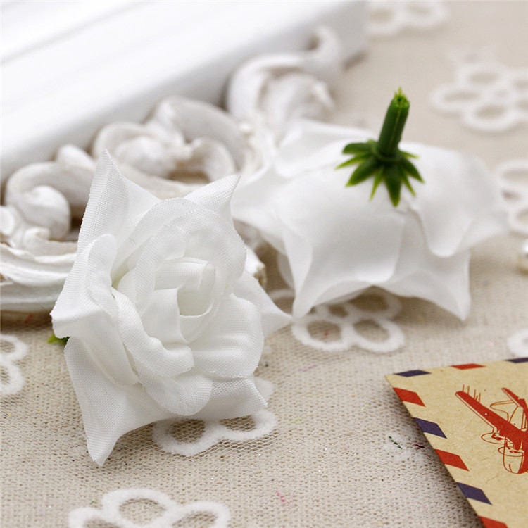 100 Heads Artifical Simulation Silk little Rose Wedding Flower DIY garland Accessories Decor Flower Head Diam.4cm