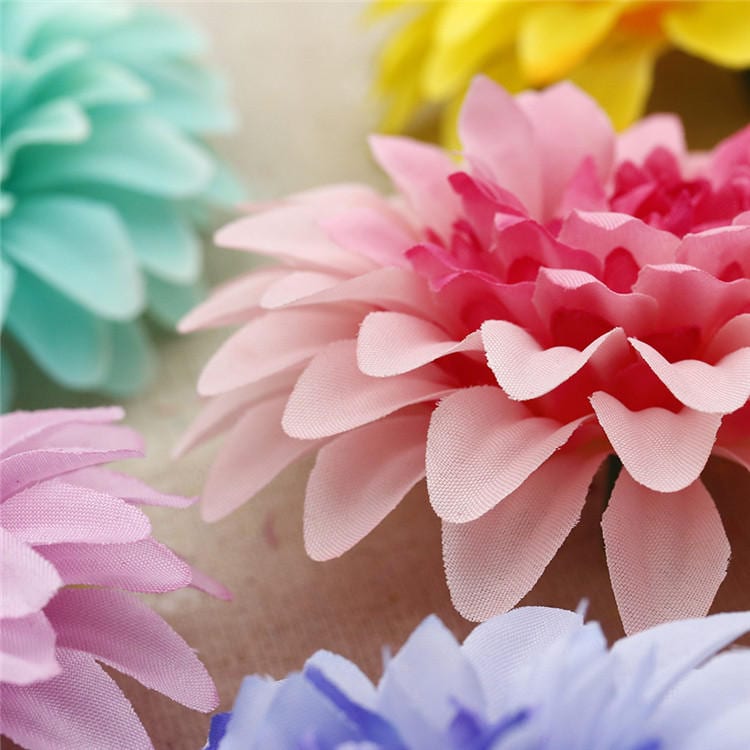 50 Heads Artifical Simulation Silk Gerbera Daisy Flowers DIY Wedding Holiday Decoration Hat shoes accessories Diameter 10cm/3.94"