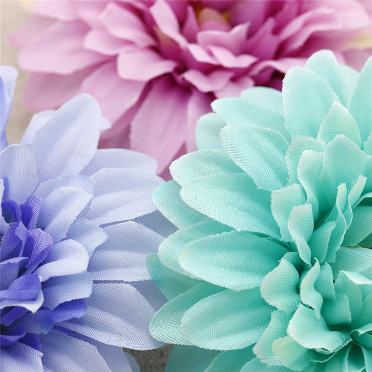 50 Heads Artifical Simulation Silk Gerbera Daisy Flowers DIY Wedding Holiday Decoration Hat shoes accessories Diameter 10cm/3.94"