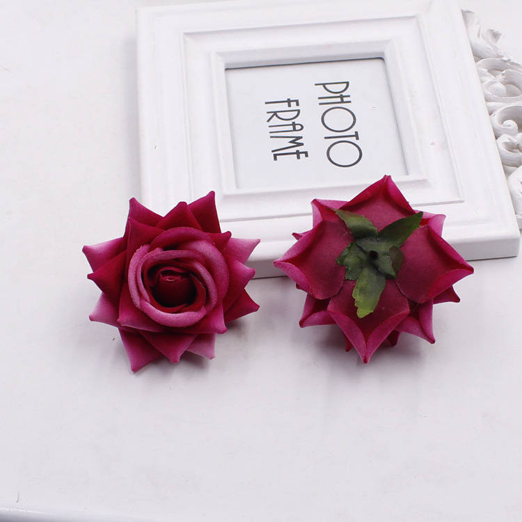 Wedding Velvet Rose 40 Heads Diam.7cm Artificial Simulation Rose DIY Wedding Event Backdrop Floral DIY Hat Shoes Acessories Flower