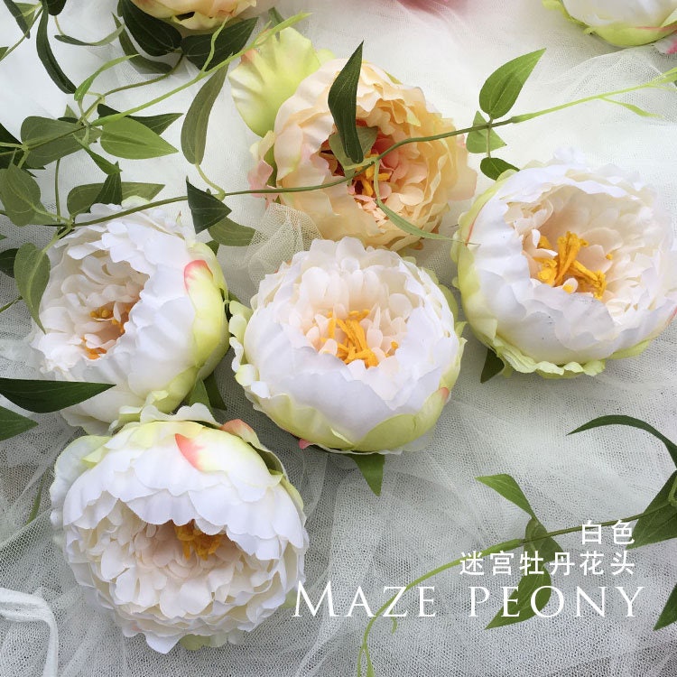 30Heads Diam.12cm Artifical Simulation Silk Peony Camellia Flower Heads DIY Background Layout Wedding Event Decoration Floral