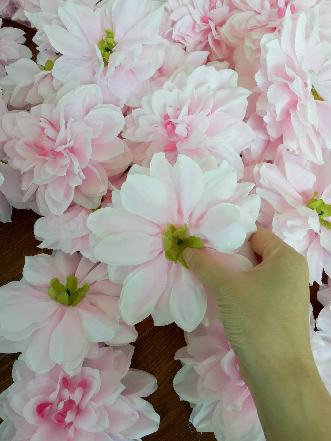 30 Heads Dahlia Flower Diam.15cm/5.91" Artificial Simulation Silk Dahlia DIY Wedding Flower Wall Backdrops Holiday Decoration Accessories