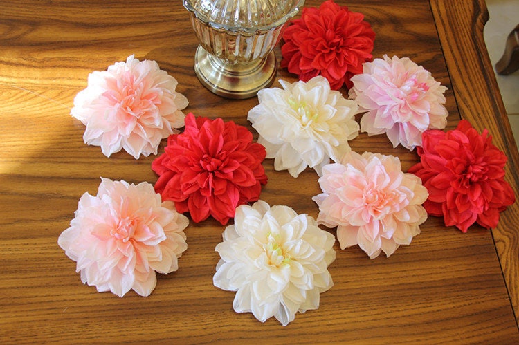30 Heads Wedding Flowers 15cm/5.91" Artificial Simulation Dahlia Flower Head DIY Wedding Event Backdrops Decoration Accessories Floral