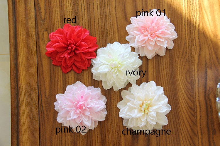 30 Heads Dahlia Flower Diam.15cm/5.91" Artificial Simulation Silk Dahlia DIY Wedding Flower Wall Backdrops Holiday Decoration Accessories