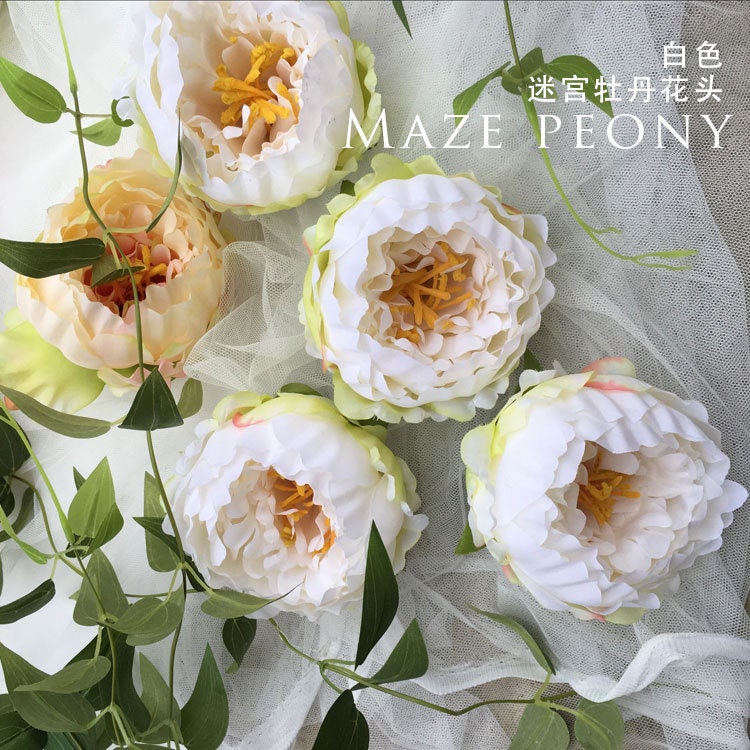 30Heads Diam.12cm Artifical Simulation Silk Peony Camellia Flower Heads DIY Background Layout Wedding Event Decoration Floral