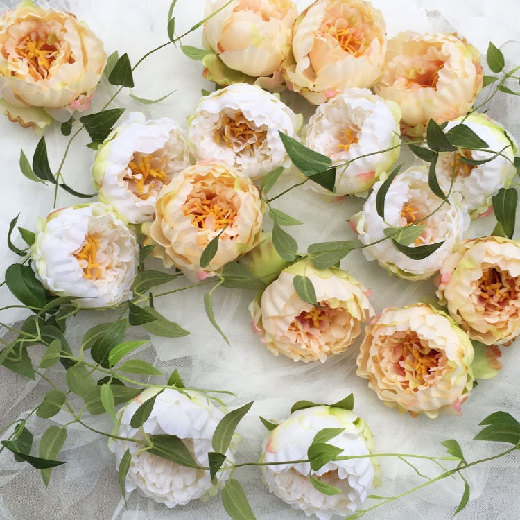 30Heads Diam.12cm Artifical Simulation Silk Peony Camellia Flower Heads DIY Background Layout Wedding Event Decoration Floral