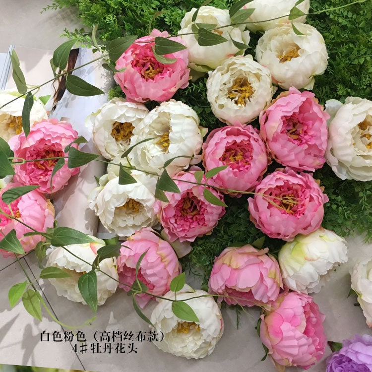 30Heads Diam.12cm Artifical Simulation Silk Peony Camellia Flower Heads DIY Background Layout Wedding Event Decoration Floral