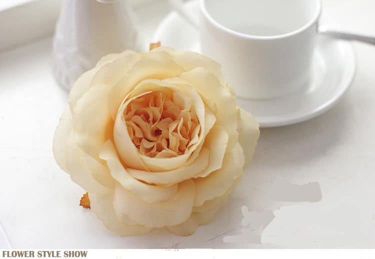30 Heads Diam.12cm Artifical Simulation Silk European Rose Flower Heads Wedding Chiristmas Baby Shower DIY Decoration 20 Colours Available