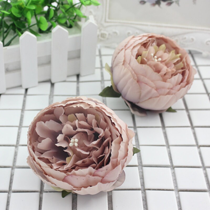 30 Heads Artificial Simulation Silk Peony Camellia Flower Head Diam.9cm/3.54" DIY Wedding Wall Christmas DIY Decoration Flowers