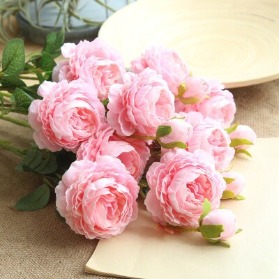 Blush Pink 10 Stems/Lenght 25.59" Wedding Peony Artificial Simulation Silk Rose Peony For Party Center Table Wedding Decoration