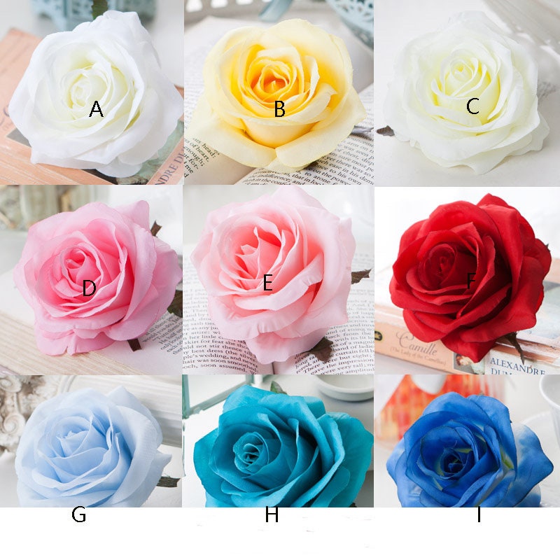 High Quality 30 Heads Wedding Flowers Diam.10cm Simulation Silk Rose Flower Head DIY Wedding Decoration Flowers