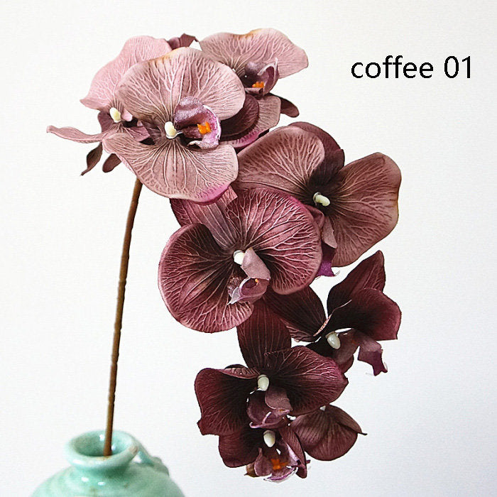 2 Stems Luxury Silk Flower Silk Butterfly Orchid Stem 37" Tall For Wedding Table Centerpieces Butterfly Orchid Phalaenopsis