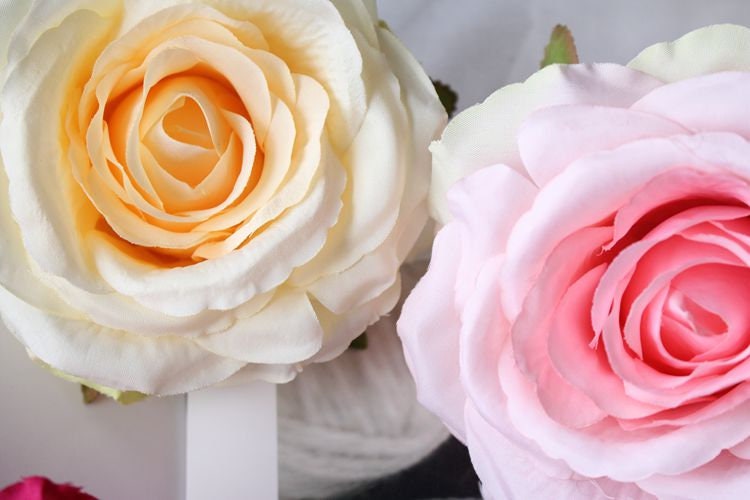 30Heads Artificial Simulation Silk Rose Camellia Flower Heads Diameter 10-13cm Wedding Decoration Flower Head DIY Background