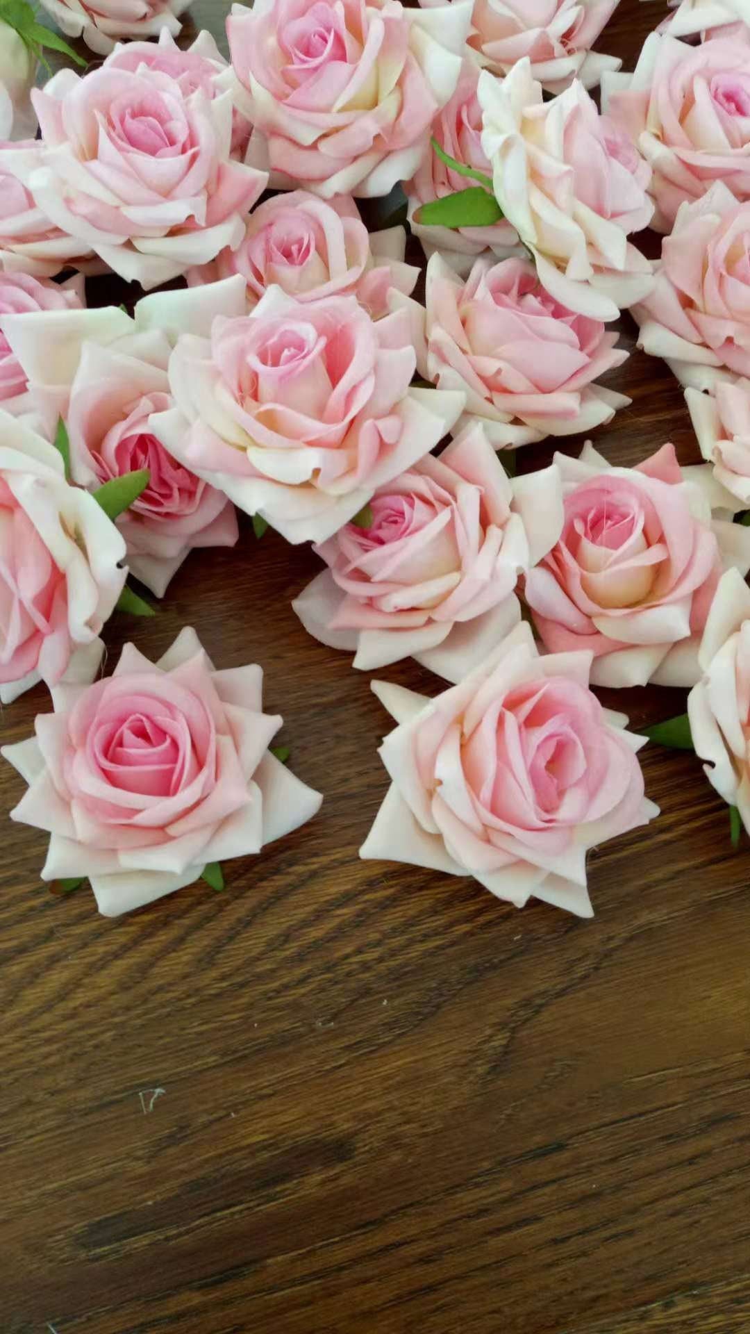 Blush Pink 30Heads Diameter 7cm Velvet Artificial Simulation Rose Head DIY Wedding Christmas Decoration Holiday Hat Shoes Acessories
