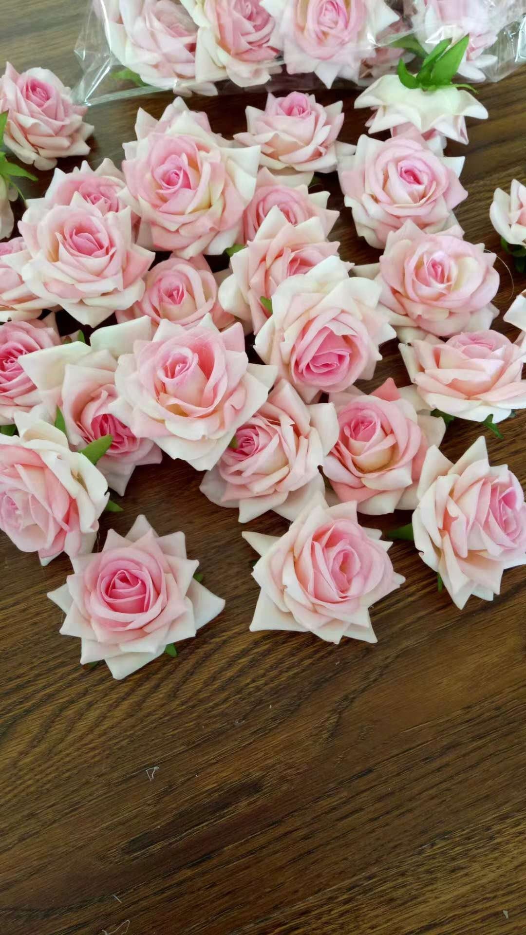 Blush Pink 30Heads Diameter 7cm Velvet Artificial Simulation Rose Head DIY Wedding Christmas Decoration Holiday Hat Shoes Acessories