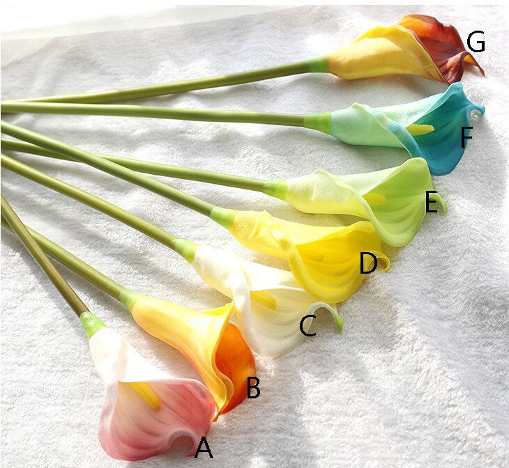10 Stems High Quality Real Touch Calla Lily Artificial Simulation Lily Wedding Flowers For Table Centerpieces Ceremony Reception