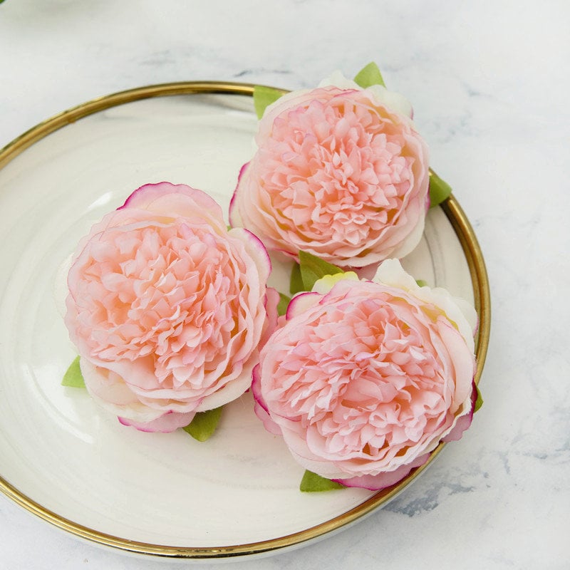 New Arrival 24 Heads Artificial Simulation Silk Rose Peony Flower Diam.10cm Wedding Party Decoration DIY Flower Head
