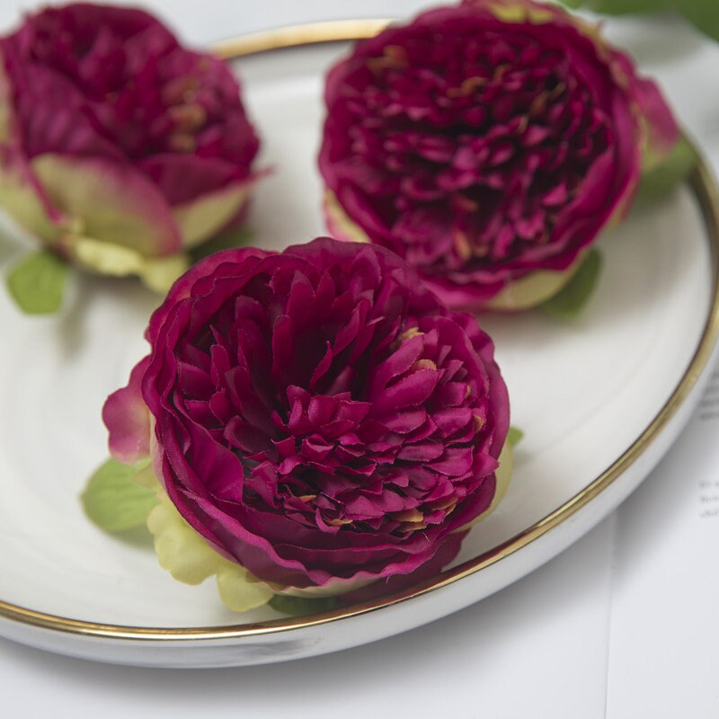 New Arrival 24 Heads Artificial Simulation Silk Rose Peony Flower Diam.10cm Wedding Party Decoration DIY Flower Head