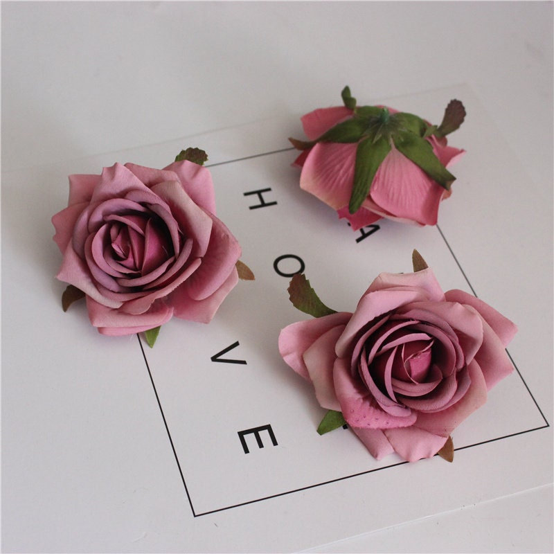 30 Heads Wedding Flower Diam.7cm Artificial Floral Rose DIY Wedding Decoration Flowers Holiday Hat Shoes Accessories Flower Head