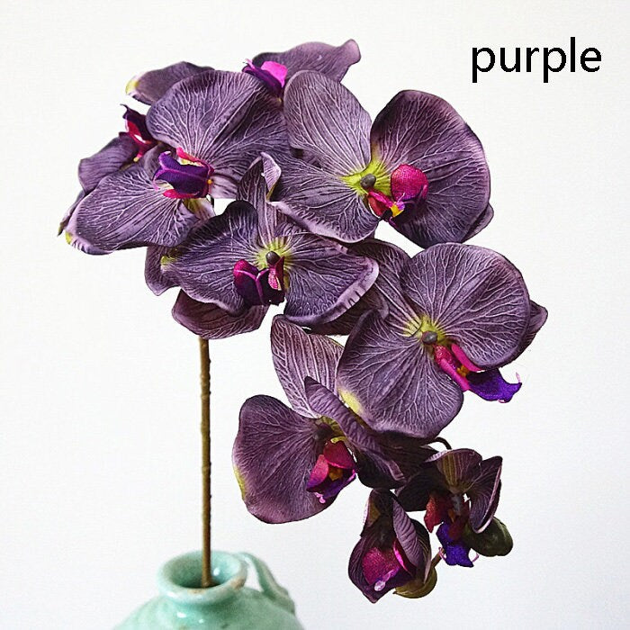 2 Stems Luxury Silk Flower Silk Butterfly Orchid Stem 37" Tall For Wedding Table Centerpieces Butterfly Orchid Phalaenopsis