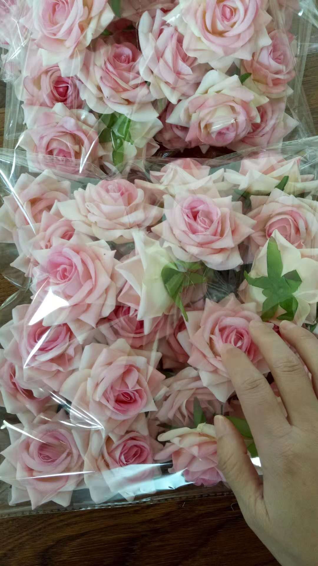 Blush Pink 30Heads Diameter 7cm Velvet Artificial Simulation Rose Head DIY Wedding Christmas Decoration Holiday Hat Shoes Acessories